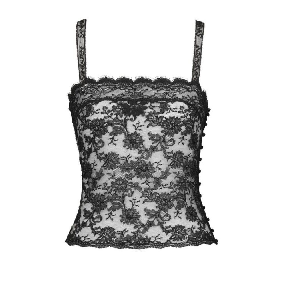 Saint Laurent Women Lace Tank Top